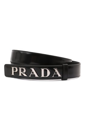 Мужской кожаный ремень PRADA черного цвета по цене 85000 руб., арт. 2CM249-ZO6-F0002 | Фото 1