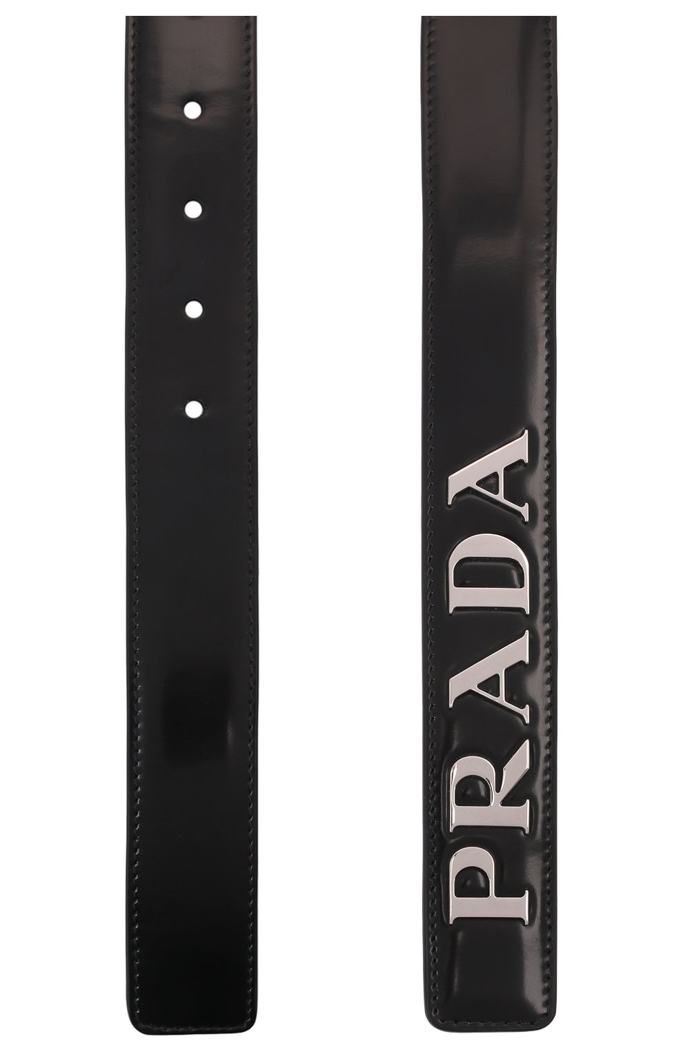 Мужской кожаный ремень PRADA черного цвета, арт. 2CM249-ZO6-F0002 | Фото 2 (Случай: Повседневный; Материал: Натуральная кожа)