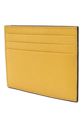 Мужской кожаный футляр для кредитных карт PRADA желтого цвета, арт. 2MC223-2D1Q-F0377 | Фото 2 (Материал: Натуральная кожа)