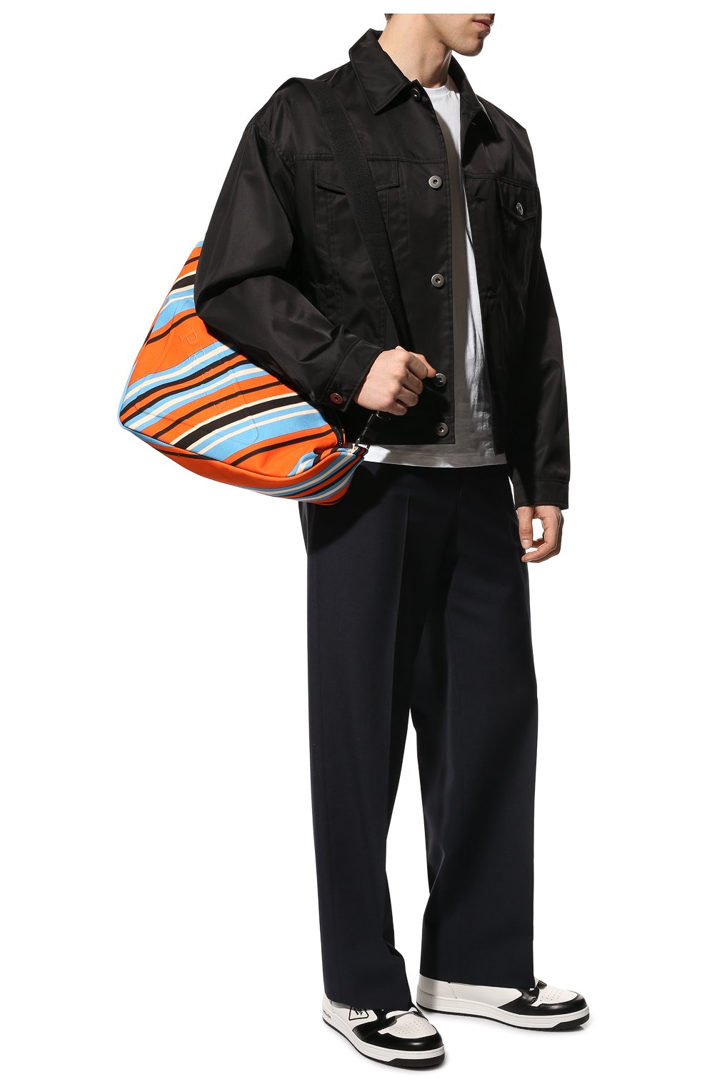 Мужская текстильная сумка PRADA разноцветного цвета, арт. 2VY007-2D0Z-F0049-OLO | Фото 3 (Материал: Текстиль; Размер: large)