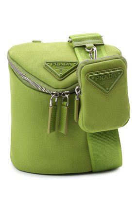 Мужская текстильная сумка PRADA зеленого цвета, арт. 2VH147-010-F0613-OOO | Фото 1 (Ремень/цепочка: На ремешке; Размер: mini; Материал: Текстиль)