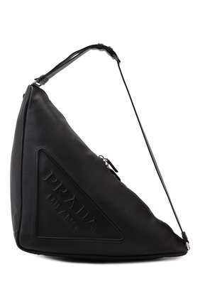 Мужская кожаная сумка PRADA черного цвета, арт. 2VY007-2BBE-F0002-DLO | Фото 1 (Размер: large; Материал: Натуральная кожа)
