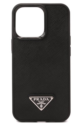Кожаный чехол для iphone 13 pro PRADA черного цвета по цене 32500 руб., арт. 2ZH149-QHH-F0002 | Фото 1 Кожаный чехол для iphone 13 pro PRADA черного цвета, арт. 2ZH149-QHH-F0002 | Фото 1 (Материал: Натуральная кожа; Женское Кросс-КТ: Замша и кожа)