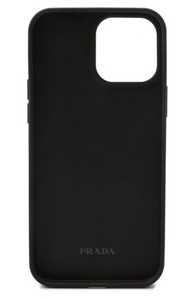 Кожаный чехол для iphone 13 pro max PRADA черного цвета, арт. 2ZH150-QHH-F0002 | Фото 2 (Материал: Натуральная кожа; Женское Кросс-КТ: Замша и кожа)