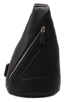 Мужской кожаный рюкзак PRADA черного цвета, арт. 2VZ098-2BBE-F0002-OLO | Фото 1 (Размер: medium; Материал: Натуральная кожа; Ремень/цепочка: На ремешке, На плечо)