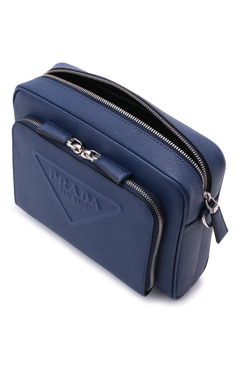 Мужская кожаная сумка PRADA синего цвета, арт. 2VH152-2FAD-F0016-OOO | Фото 5 (Материал: Натуральная кожа; Ремень/цепочка: На ремешке; Размер: small)