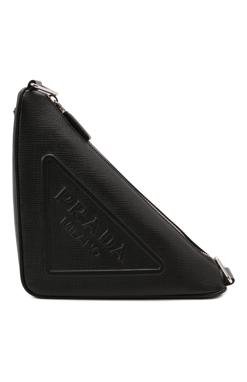 Мужская кожаная сумка PRADA черного цвета, арт. 2VH155-2FAD-F0002-OOO | Фото 1 (Размер: medium; Материал: Натуральная кожа; Ремень/цепочка: На ремешке)