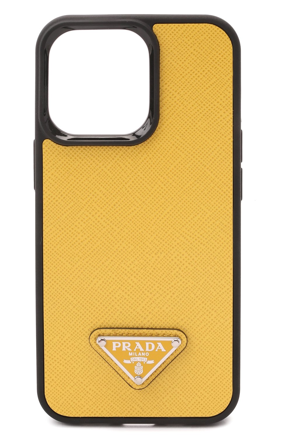 Кожаный чехол для iphone 13 pro PRADA желтого цвета, арт. 2ZH149-QHH-F0377 | Фото 1 (Материал: Натуральная кожа; Женское Кросс-КТ: Замша и кожа)