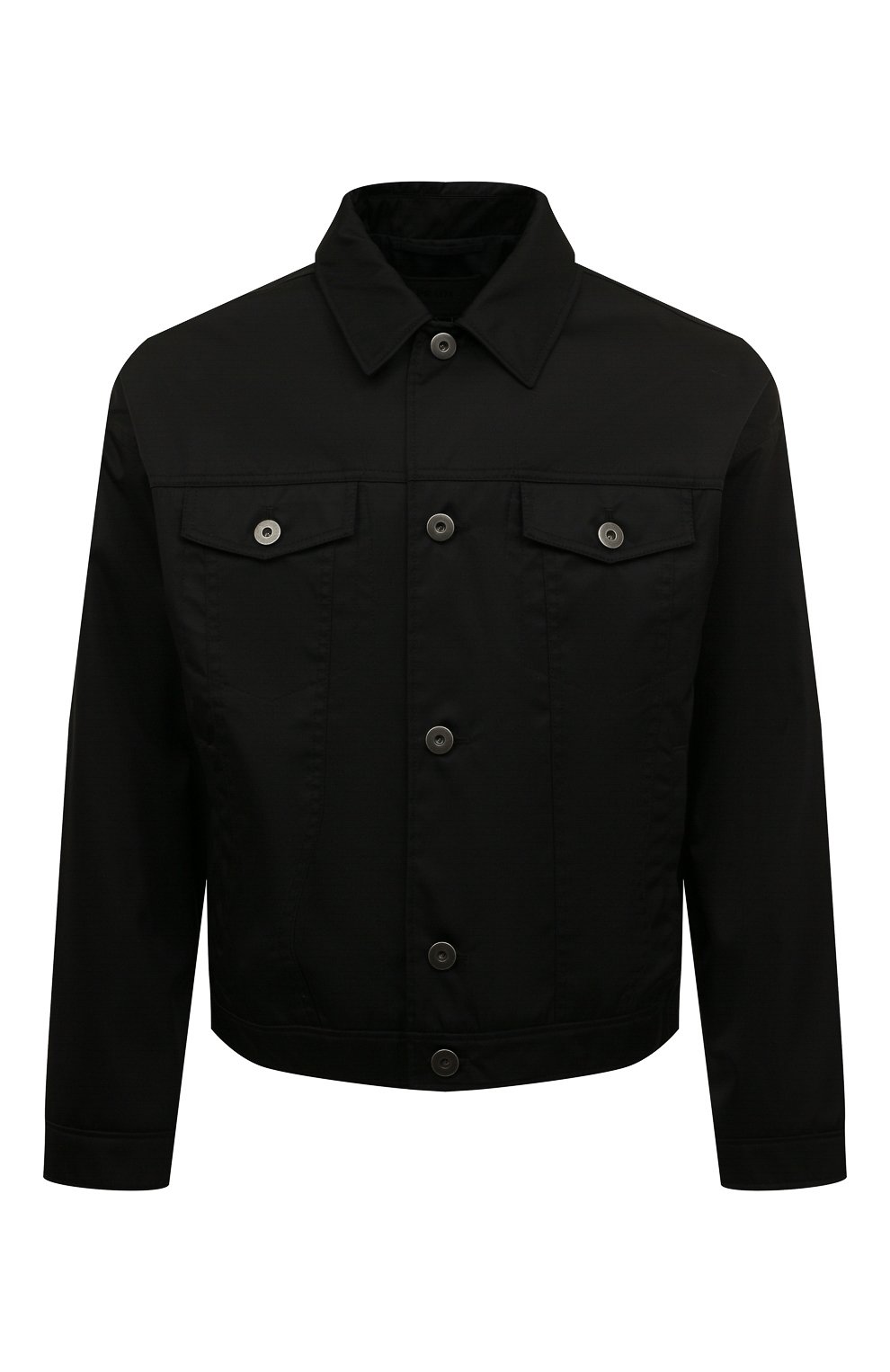 Мужская куртка PRADA черного цвета, арт. SGB991-1WQ8-F0002-221 | Фото 1 (Кросс-КТ: Куртка, Ветровка; Рукава: Длинные; Материал внешний: Синтетический материал; Длина (верхняя одежда): Короткие; Стили: Кэжуэл)