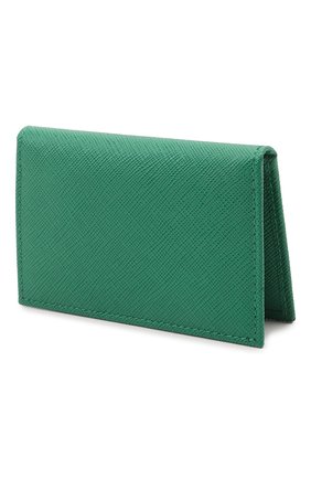 Мужской кожаный футляр для кредитных карт PRADA зеленого цвета, арт. 2MC101-QHH-F0458 | Фото 2 (Материал: Натуральная кожа)