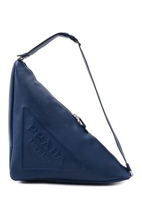 Мужская кожаная сумка PRADA синего цвета, арт. 2VY007-2BBE-F0016-DLO | Фото 1 (Материал: Натуральная кожа; Размер: large)