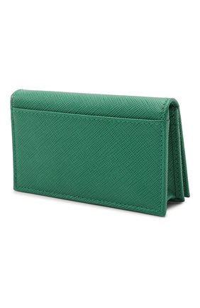 Мужской кожаный футляр для кредитных карт PRADA зеленого цвета, арт. 2MC122-QHH-F0458 | Фото 2 (Материал: Натуральная кожа)