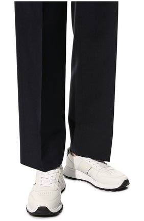 Мужские комбинированные кроссовки prax 01 PRADA белого цвета, арт. 4E3571-3L3F-F0964-G000 | Фото 3 (Материал внешний: Кожа; Стили: Классический; Материал утеплителя: Без утеплителя)
