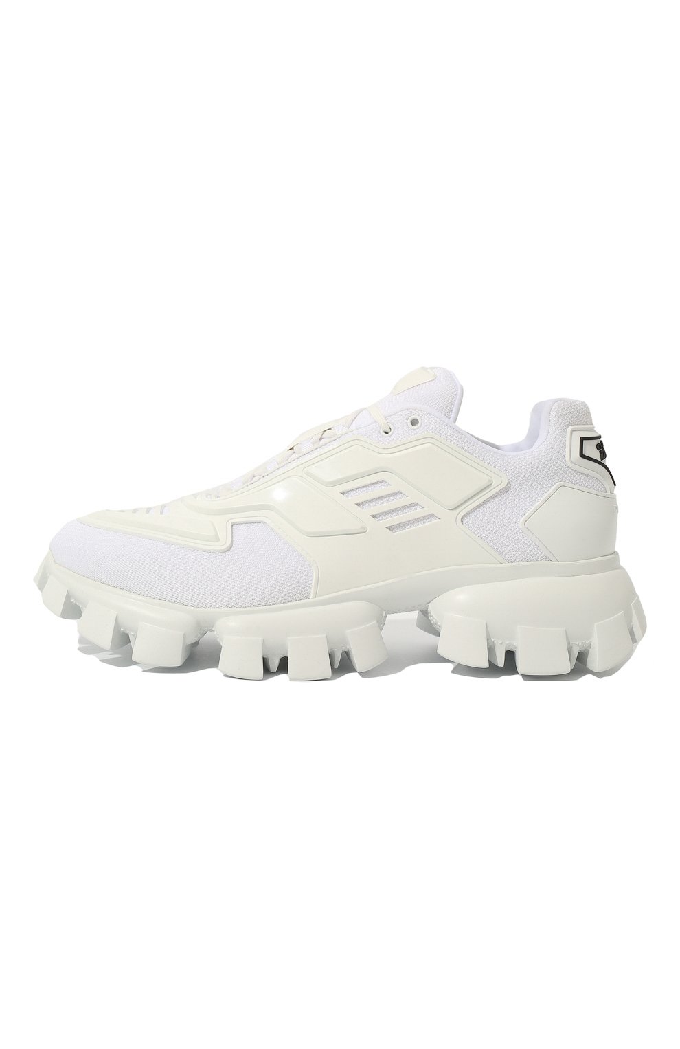 Мужские кроссовки PRADA белого цвета, арт. 2EG293-3KZU-F0009 | Фото 4 (Материал внешний: Текстиль; Стили: Гранж, Классический; Материал утеплителя: Без утеплителя)
