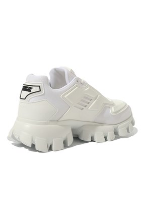 Мужские кроссовки PRADA белого цвета, арт. 2EG293-3KZU-F0009 | Фото 5 (Материал внешний: Текстиль; Стили: Гранж, Классический; Материал утеплителя: Без утеплителя)