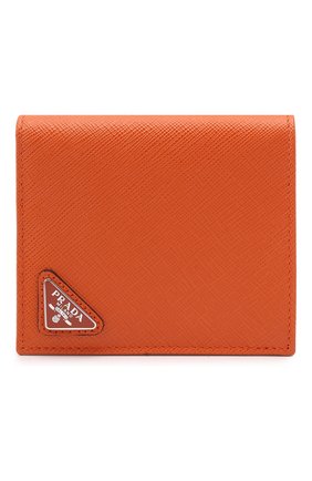 Мужской кожаное портмоне PRADA оранжевого цвета, арт. 2MO004-QHH-F0S73 | Фото 1 (Материал: Натуральная кожа)