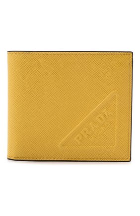 Мужской кожаное портмоне PRADA желтого цвета, арт. 2MO513-2D1Q-F0377 | Фото 1 (Материал: Натуральная кожа)