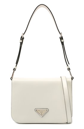 Женская сумка PRADA белого цвета, арт. 1BD308-ZO6-F0PG7-HOO | Фото 7 (Сумки-технические: Сумки через плечо; Материал: Натуральная кожа; Размер: mini; Ремень/цепочка: На ремешке)