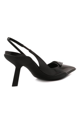 Женские кожаные туфли PRADA черного цвета, арт. 1I565M-055-F0002-B090 | Фото 3 (Каблук высота: Высокий; Материал внешний: Кожа; Каблук тип: Фигурный)