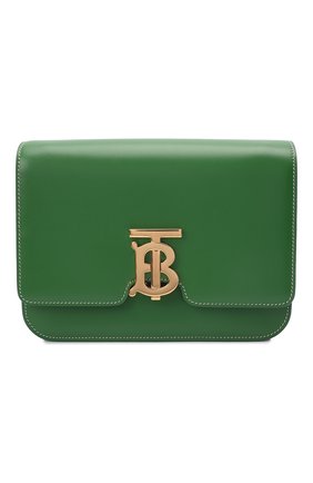 Женская сумка tb small BURBERRY зеленого цвета, арт. 8046006 | Фото 1 (Ремень/цепочка: На ремешке; Размер: small; Материал: Натуральная кожа; Сумки-технические: Сумки через плечо)
