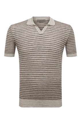 Мужское поло изо льна и шелка CORNELIANI бежевого цвета по цене 43650 руб., арт. 89M573-2125177/00 | Фото 1 Мужское поло изо льна и шелка CORNELIANI бежевого цвета, арт. 89M573-2125177/00 | Фото 1 (Материал внешний: Лен, Шелк; Рукава: Короткие; Длина (для топов): Стандартные; Застежка: Открытый ворот; Стили: Кэжуэл; Кросс-КТ: Трикотаж)