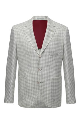 Мужской пиджак изо льна и шерсти BRUNELLO CUCINELLI серого цвета по цене 299500 руб., арт. MW4747BND | Фото 1 Мужской пиджак изо льна и шерсти BRUNELLO CUCINELLI серого цвета, арт. MW4747BND | Фото 1 (Материал подклада: Купро; Рукава: Длинные; Материал внешний: Лен; Длина (для топов): Стандартные; Случай: Повседневный; Пиджаки М: Приталенный; Стили: Кэжуэл; 1-2-бортные: Однобортные)