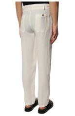 Мужские брюки GIORGIO ARMANI кремвого цвета, арт. 2SGPP0NL/T036Q | Фото 4 (Длина (брюки, джинсы): Стандартные; Случай: Повседневный; Материал внешний: Растительное волокно; Стили: Кэжуэл)
