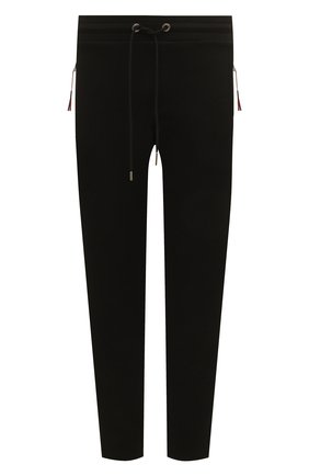 Мужские хлопковые брюки MONCLER черного цвета, арт. H1-091-8H000-05-809KR | Фото 1 (Материал внешний: Хлопок; Длина (брюки, джинсы): Стандартные; Случай: Повседневный; Стили: Спорт-шик)