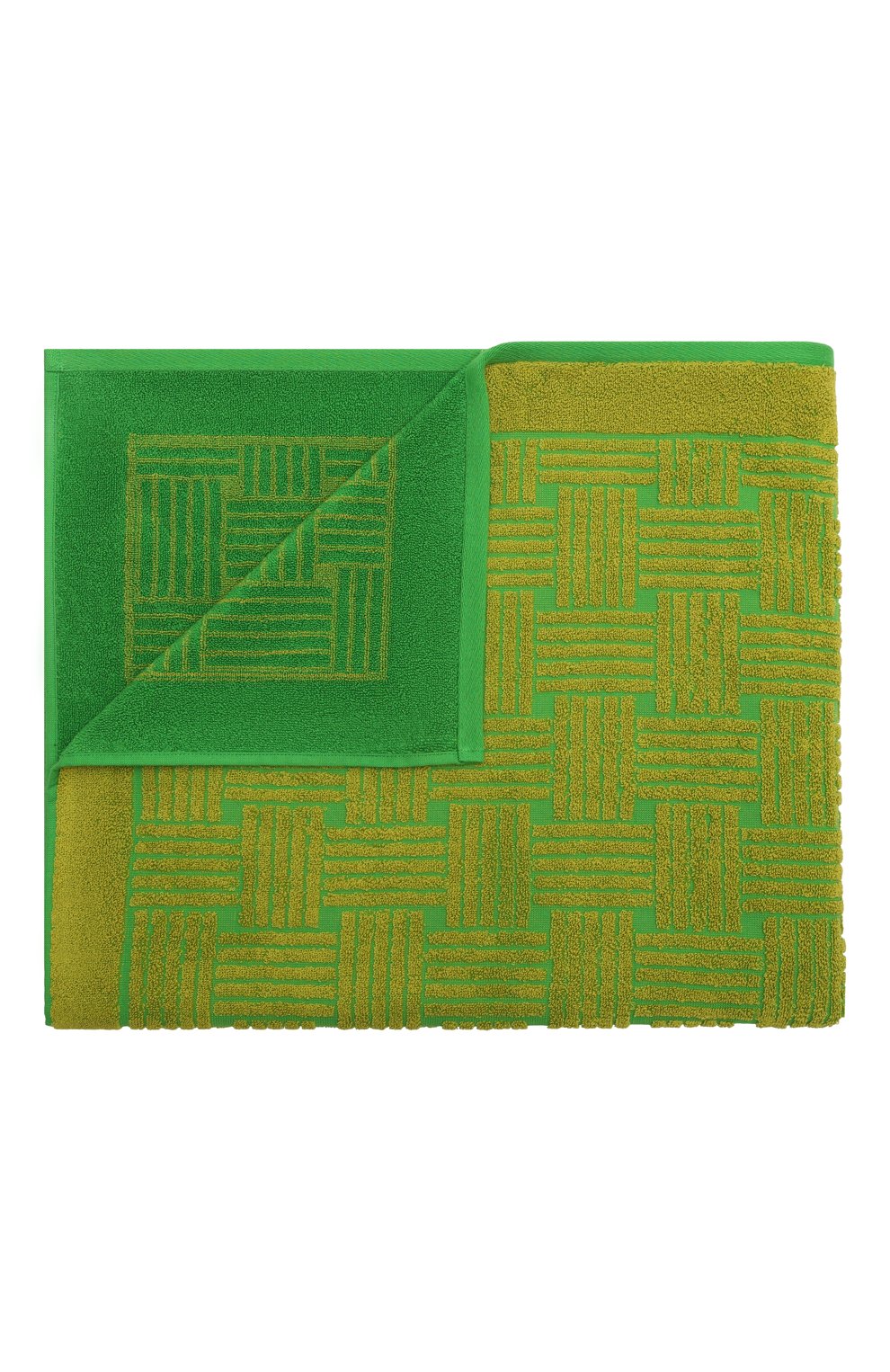 Мужские хлопковое полотенце BOTTEGA VENETA зеленого цвета, арт. 691982/V1MY0 | Фото 1 (Материал: Текстиль, Хлопок)
