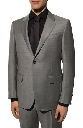 Мужской шерстяной костюм ERMENEGILDO ZEGNA серого цвета по цене 299500 руб., арт. 322531/221225 | Фото 2 Мужской шерстяной костюм ERMENEGILDO ZEGNA серого цвета, арт. 322531/221225 | Фото 2 (Материал внешний: Шерсть; Материал подклада: Купро; Рукава: Длинные; Костюмы М: Однобортный; Стили: Классический)