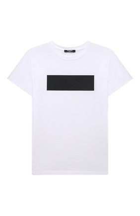 Детская хлопковая футболка BALMAIN белого цвета, арт. 6Q8781 | Фото 1 (Рукава: Короткие; Материал внешний: Хлопок)