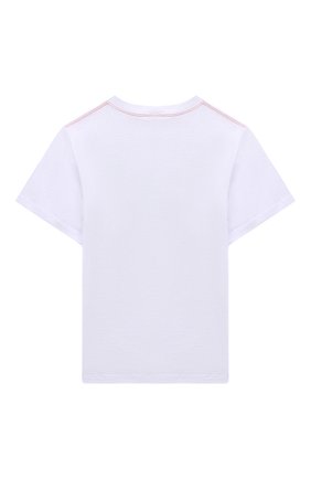 Детская хлопковая футболка STELLA MCCARTNEY белого цвета, арт. 8Q8MH1 | Фото 2 (Рукава: Короткие; Материал внешний: Хлопок; Мальчики Кросс-КТ: Футболка-одежда)