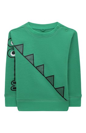 Детский хлопковый свитшот STELLA MCCARTNEY зеленого цвета, арт. 8Q4TB0 | Фото 1 (Кросс-КТ НВ: Свитшоты)