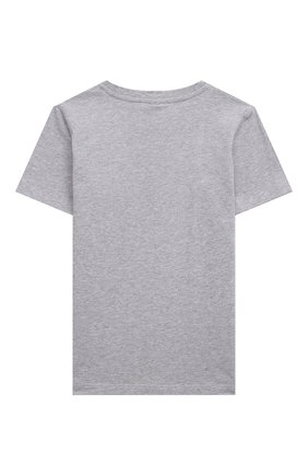 Детская хлопковая футболка STELLA MCCARTNEY серого цвета, арт. 8Q8ME1 | Фото 2 (Материал внешний: Хлопок; Рукава: Короткие)