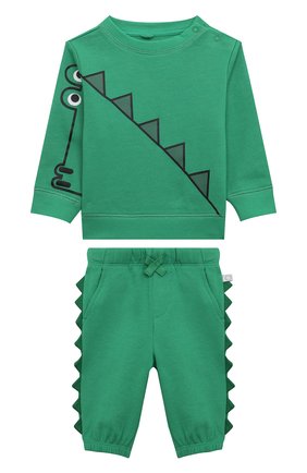 Детский комплект из свитшота и брюк STELLA MCCARTNEY зеленого цвета, арт. 8Q3TE0 | Фото 1 (Кросс-КТ НВ: Костюм)