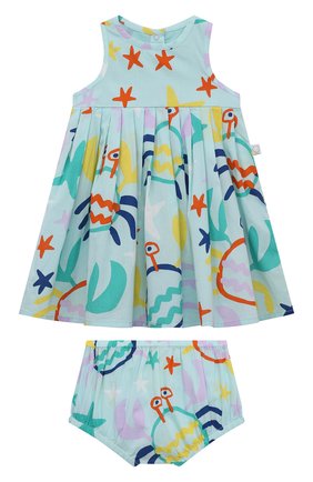 Женский комплект из платья и шорт STELLA MCCARTNEY бирюзового цвета по цене 9400 руб., арт. 8Q1HS2 | Фото 1 Женский комплект из платья и шорт STELLA MCCARTNEY бирюзового цвета, арт. 8Q1HS2 | Фото 1