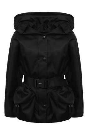 Женская куртка PRADA черного цвета, арт. 291942-1WQ8-F0002-211 | Фото 1 (Материал внешний: Синтетический материал; Рукава: Длинные; Длина (верхняя одежда): Короткие; Кросс-КТ: Куртка; Стили: Спорт-шик)