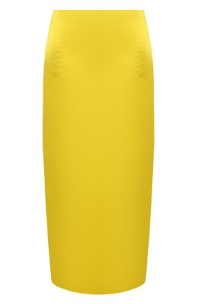 Женская шелковая юбка PRADA желтого цвета, арт. P198TG-393-F0010-221 | Фото 1 (Длина Ж (юбки, платья, шорты): Миди; Материал внешний: Шелк; Женское Кросс-КТ: Юбка-одежда; Стили: Романтичный)