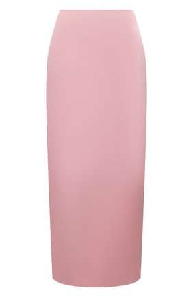 Женская шелковая юбка PRADA розового цвета, арт. P198TG-393-F0442-221 | Фото 1 (Материал внешний: Шелк; Длина Ж (юбки, платья, шорты): Миди; Женское Кросс-КТ: Юбка-одежда; Стили: Романтичный)