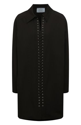 Женское хлопковое платье PRADA черного цвета по цене 275000 руб., арт. P3H12-1XV2-F0002-221 | Фото 1