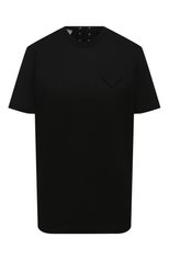 Женская хлопковая футболка PRADA черного цвета, арт. 3593A-ILK-F0002-221 | Фото 1 (Принт: Без принта; Рукава: Короткие; Длина (для топов): Стандартные; Материал внешний: Хлопок; Женское Кросс-КТ: Футболка-одежда; Стили: Кэжуэл)