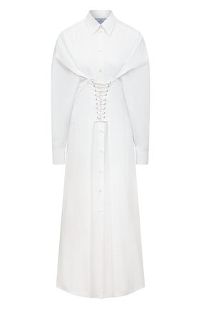 Женское хлопковое платье PRADA белого цвета по цене 295000 руб., арт. P3H11L-1XV2-F0009-221 | Фото 1