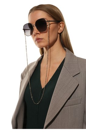 Женские солнцезащитные очки GUCCI золотого цвета, арт. 691301/I3331 | Фото 2 (Тип очков: С/з; Оптика Гендер: оптика-женское; Очки форма: Прямоугольные)