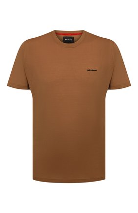 Мужская хлопковая футболка KITON темно-бежевого цвета, арт. UK1274 | Фото 1 (Рукава: Короткие; Длина (для топов): Стандартные; Материал внешний: Хлопок; Принт: Без принта; Стили: Кэжуэл)