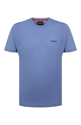Мужская хлопковая футболка KITON голубого цвета, арт. UK1274 | Фото 1 (Рукава: Короткие; Длина (для топов): Стандартные; Материал внешний: Хлопок; Принт: Без принта; Стили: Кэжуэл)