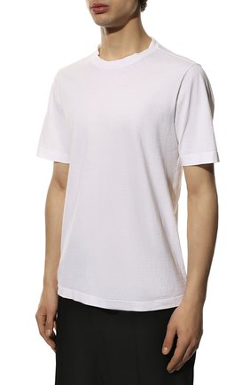 Мужская хлопковая футболка SVEVO белого цвета, арт. 46321SE22/MP46 | Фото 3 (Принт: Без принта; Рукава: Короткие; Длина (для топов): Стандартные; Материал внешний: Хлопок; Стили: Кэжуэл)