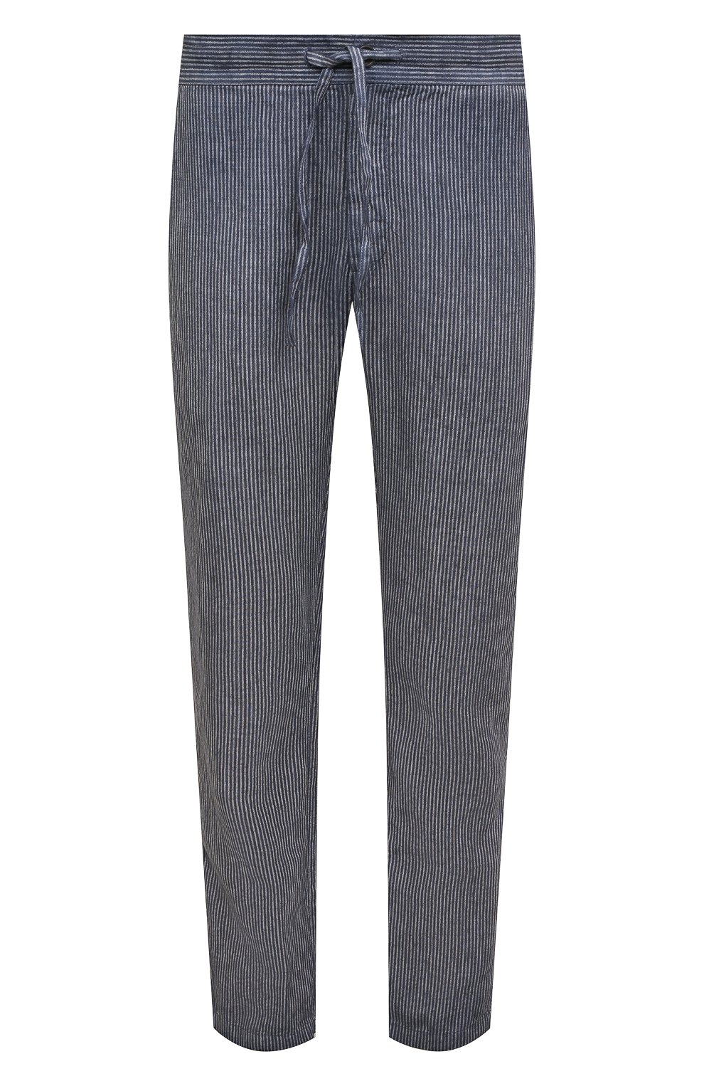 Мужские льняные брюки 120% LINO темно-синего цвета, арт. V0M299M/G077/S00 | Фото 1 (Длина (брюки, джинсы): Стандартные; Случай: Повседневный; Материал внешний: Лен; Стили: Кэжуэл)