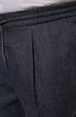 Мужские льняные брюки BRUNELLO CUCINELLI темно-синего цвета, арт. MH238E174W | Фото 5 (Big sizes: Big Sizes; Длина (брюки, джинсы): Стандартные; Случай: Повседневный; Материал внешний: Лен; Стили: Кэжуэл)