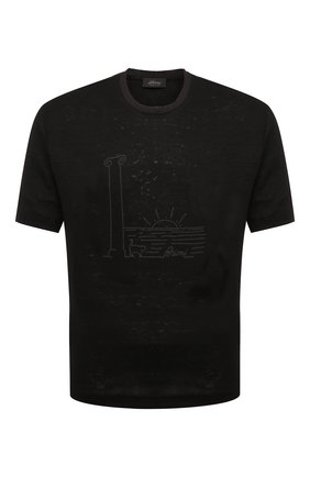 Мужская льняная футболка BRIONI черного цвета по цене 43650 руб., арт. UJCH0L/P1647 | Фото 1 Мужская льняная футболка BRIONI черного цвета, арт. UJCH0L/P1647 | Фото 1 (Длина (для топов): Стандартные; Материал внешний: Лен; Рукава: Короткие; Принт: С принтом; Стили: Кэжуэл)
