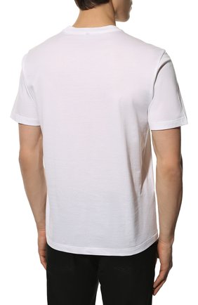 Мужская хлопковая футболка BRIONI белого цвета, арт. UJCH0L/P1648 | Фото 4 (Рукава: Короткие; Длина (для топов): Стандартные; Принт: С принтом; Материал внешний: Хлопок; Стили: Кэжуэл)